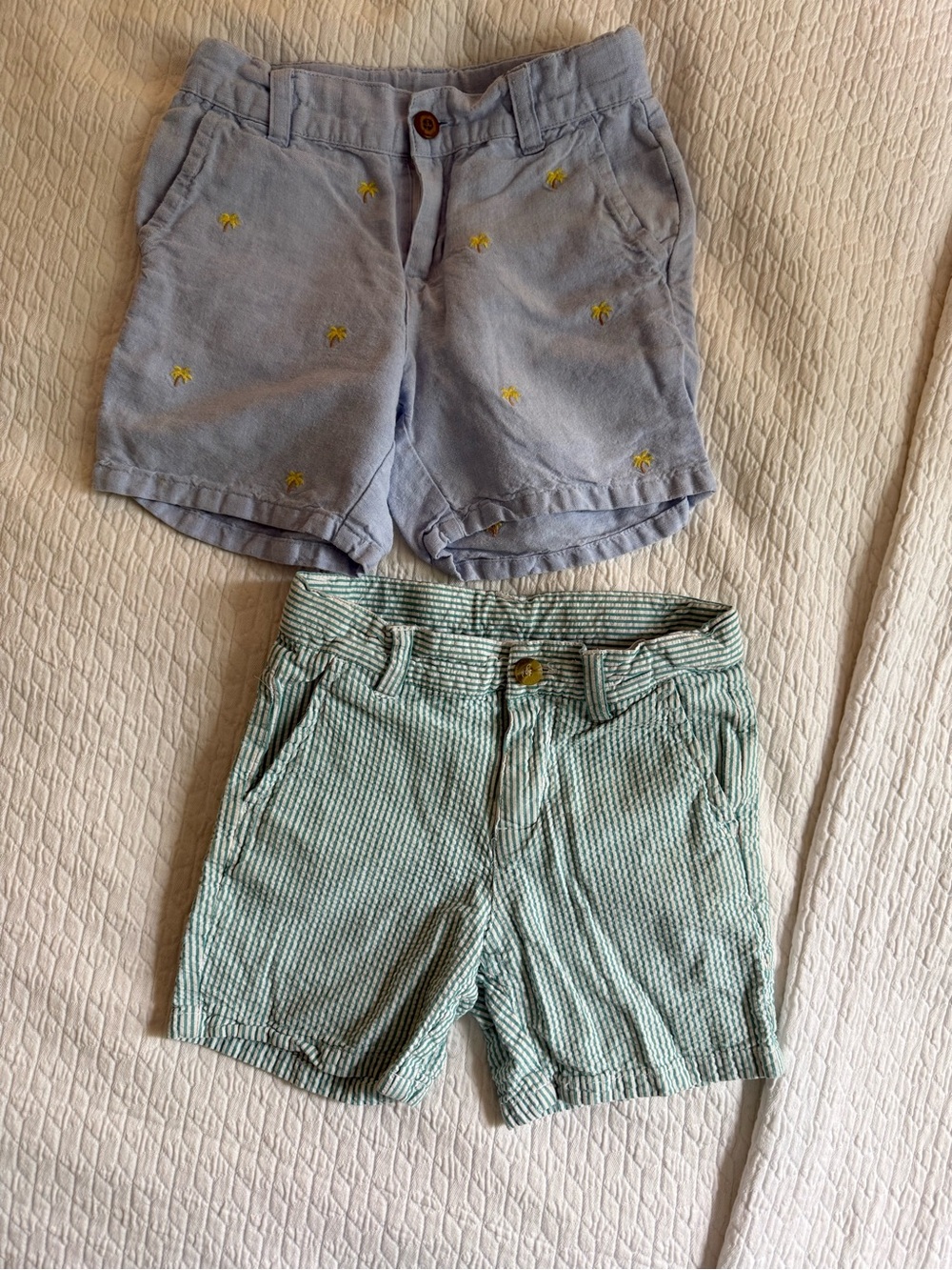 2 pack Janie & Jack Boys shorts in Light Blue and Mint Green sz 4 toddler